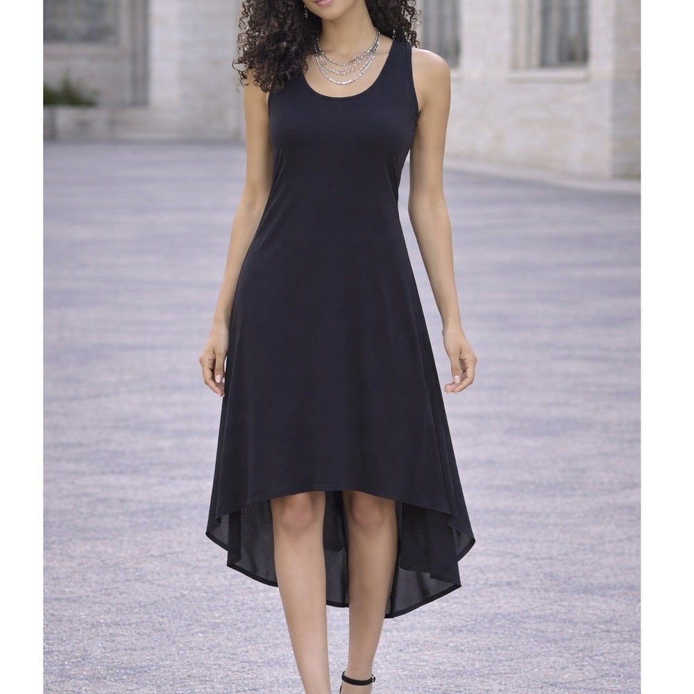 Lucca Couture Black Racerback High-Low Hem Dress‎ Back Zipper Womens Size XS